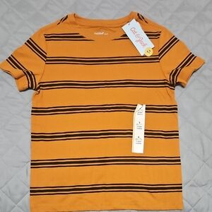 Cat & Jack Orange and Black Striped Tee
